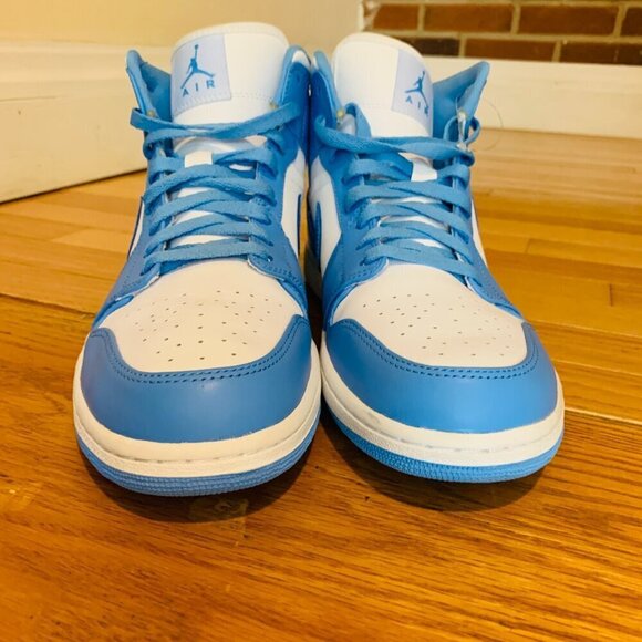 Nike Air Jordan 1 Retro Mid Unc / University Blue 554724-106 Size 12 - Picture 7 of 16